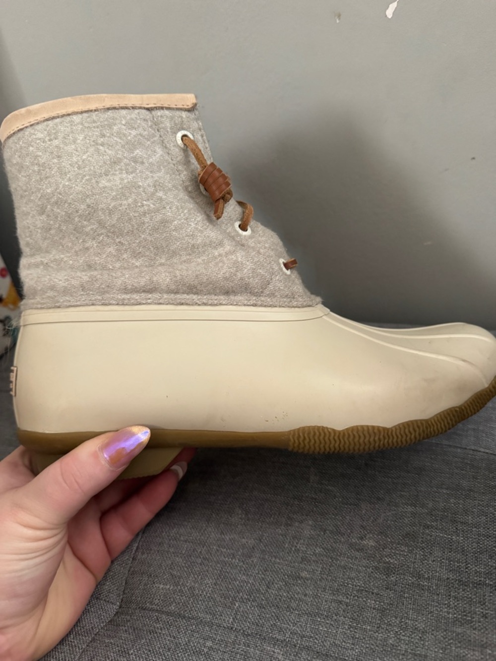 Sperry Cream and Tan Waterproof Duck Boots - Picture 9 of 13